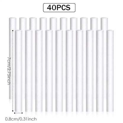 40 Pieces Humidifier Filter Cotton Refill Travel Mini Humidifier Filters Sticks Car Filters Replacement Parts for Portable Personal USB Powered Smart H20 in Office Bedroom(2.75 Inch)