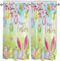 Easter Living Room Curtains 72 Inches length, Spring Bunny Colorful Rabbit Eggs Butterfly Blue Green Window Treatment Curtain Drapes, Light Filtering Drapes for Bedroom Laundry Room, 52"x72", 2 Panels