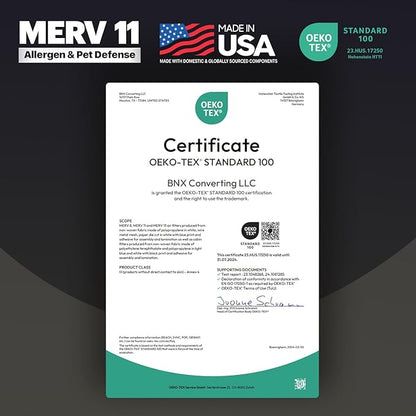 BNX TruFilter 14x24x1 Air Filter MERV 11 (12-Pack) - MADE IN USA - Allergen Defense Electrostatic Pleated Air Conditioner HVAC AC Furnace Filters for Allergies, Pet, Smoke, Allergy MPR 1200 FPR 7