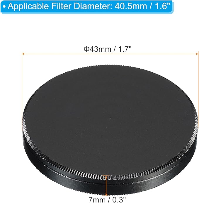PATIKIL 40.5mm Lens Cap, Camera Lens Cap Cover Universal Front Metal Lens Filter Stacks Cap Protective Case for 40.5mm Camera Circular Polarizing Fader ND Filter, Black