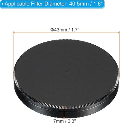PATIKIL 40.5mm Lens Cap, Camera Lens Cap Cover Universal Front Metal Lens Filter Stacks Cap Protective Case for 40.5mm Camera Circular Polarizing Fader ND Filter, Black