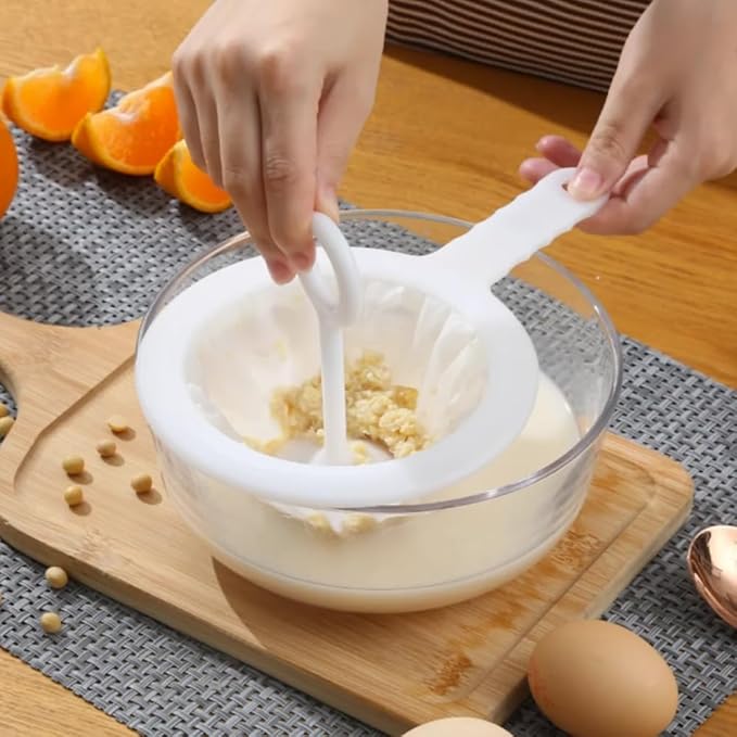 Kitchen Ultra-Fine Nylon Mesh Strainer I Filter Spoon Sieve For Soy Milk, Coffee, Milk, Yogurt, Juice, Enzymes, Honey, Wine, Rice Milk, Tofu brain