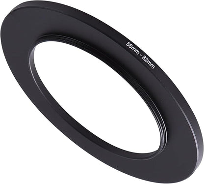 58-82mm Step-Up Ring Adapter, 58mm to 82mm Step Up Filter Ring for 58mm Lens Mount 82mm for DSLR Lenses and ND UV CPL IR Filters （58-82mm）