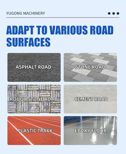 Electric Road Sweeper, Industrial Plant Sweeper, Heavy-Duty Floor Cleaner - Reinforced Main Brush for Manufacturing and Warehouse Environments