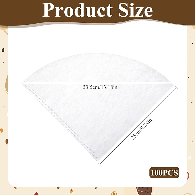 100 Pcs Fryer Oil Filter, 10 inch Non-Woven Cooking Oil Filters, Maple Syrup Filter Cones, Beeswax Filters, Deep Fryer Oils Cones for Home, Restaurants, Food Trucks, Kitchen, Cafe