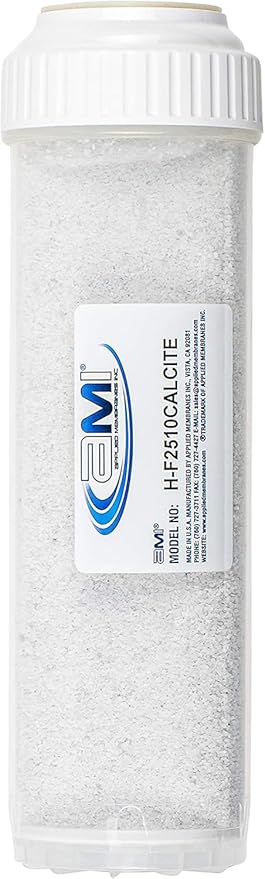 APPLIED MEMBRANES INC pH Neutralization Water Filter Cartridge | Calcite Filter to Raise Alkalinity of Low pH Water | 10" Standard Size Fits 10” Standard Filter Housing | H-F2510CALCITE (10" Standard)