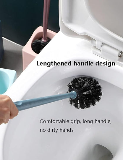 Toilet Scrubber Soft Hair Wall Mount Toilet Brush and Holder, Long Handle Toilet Bowl Brush Vented Quick Dry Toilet Cleaner Brush Practical
