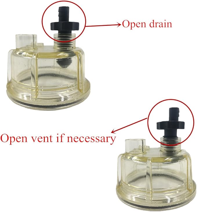 iFJF R12T Fuel Filter/Water Separator 120AT NPT ZG1/4-19 Automotive Parts with Fitting - Filter and Water Collection Bowl Diesel Engine