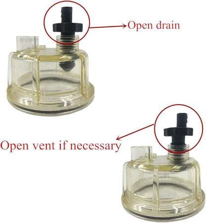 iFJF R12T Fuel Filter/Water Separator 120AT NPT ZG1/4-19 Automotive Parts with Fitting - Filter and Water Collection Bowl Diesel Engine