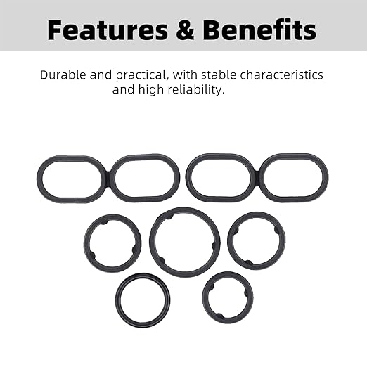 Engine Oil Filter Housing O Ring Seal Kit 68191356AA Replacement for Dodge Jeep Chrysler Ram 1500