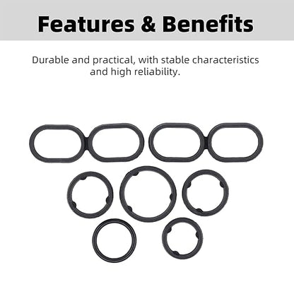 Engine Oil Filter Housing O Ring Seal Kit 68191356AA Replacement for Dodge Jeep Chrysler Ram 1500