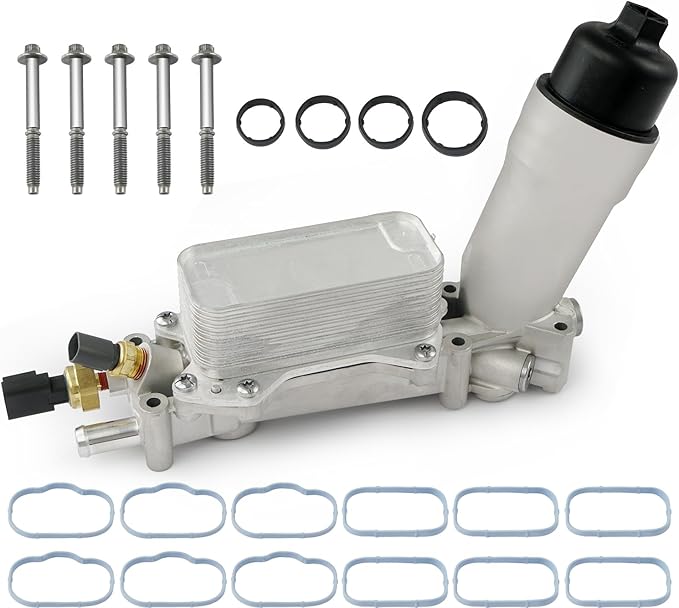 926-959 926-876 3.6L Upgraded Aluminum Engine Oil Cooler Filter Housing for 2011-2016 Dodge Journey Charger Challenger Caravan Durango Avenger Ram Jeep Wrangler Cherokee Chrysler 200 300 Town Country