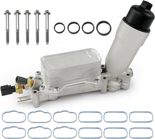 926-959 926-876 3.6L Upgraded Aluminum Engine Oil Cooler Filter Housing for 2011-2016 Dodge Journey Charger Challenger Caravan Durango Avenger Ram Jeep Wrangler Cherokee Chrysler 200 300 Town Country