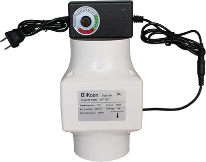 12V 3 Inch Inline Duct Fan Low Noise Variable Vent Blower Fan 32CFM Air Ventilation Exhaust Fan for Carbon Filter Basement Hydroponic Attic