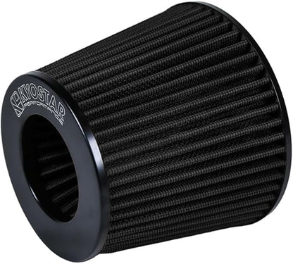 KYOSTAR Universal 3.5" (89mm) High-Flow Air Filter, Reusable Cone Cold Air Intake, High Performance Washable Clamp-On Car High Flow Air Kit, Flange Diameter: 3.5 Inch, Filter Height: 6.1 Inch, Black