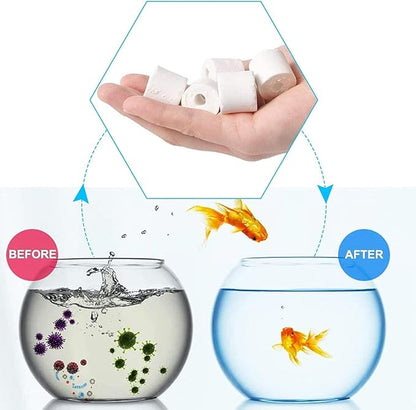 Aquarium Ceramic Ring Bio Ceramic Media Ring for Aquarium Filter Replacement Biological Material Remover for Aquarium Fish Tank Pond Filter