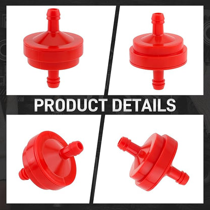 10 Pack Lawn Mower 1/4 Inch Inline Gas Fuel Filter for 298090 298090S for John Deere AM107314 LG298090 LG298090S PT4265 for Toro 42-5240 56-6360