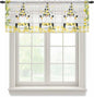 Lemon Dwarfs Sheer Valance Curtains, Gnome Green Leaf Wood Striped Black Plaid Light Filtering Kitchen Valances Rod Pocket Voile Curtain Window Treatment for Bedroom/Living Room/Basement 54Wx18L
