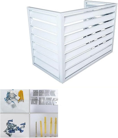 Aluminum Outdoor Condenser Protective Cover, freestanding Enclosure to Cover Garbage Or Ac Units, beautiful and durable appearance, suitable for gardens, balconies, walls, courtyards ( Color : THREE-W