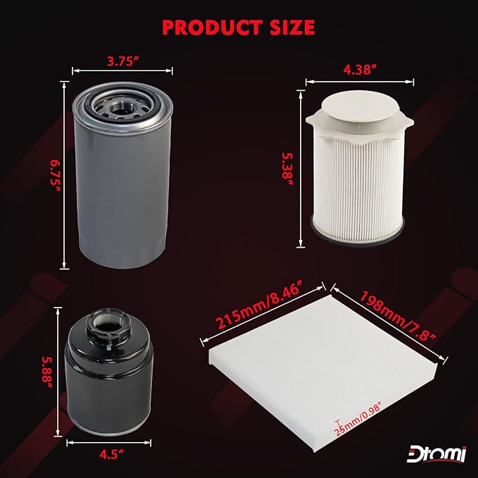 6.7L Cummins Diesel, Fuel/Water Separator Fuel Filter, Oil, Cabin Air, Air Filter Compatible with Ram Vehicle 2013-2018 2500 3500 4500 5500 Replaces# 68197867AA 68157291AA 05083285AA 68406048AA