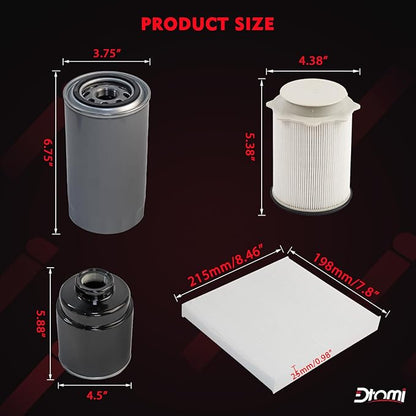 6.7L Cummins Diesel, Fuel/Water Separator Fuel Filter, Oil, Cabin Air, Air Filter Compatible with Ram Vehicle 2013-2018 2500 3500 4500 5500 Replaces# 68197867AA 68157291AA 05083285AA 68406048AA