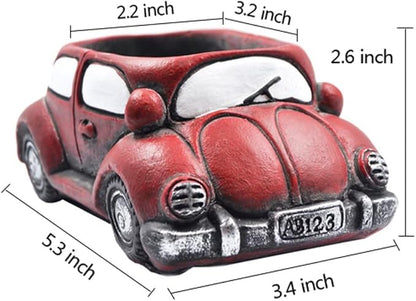 Cement Red Car Succulent Planter Flower Pots Succulent Plants Containers, Small Pot for Cactus Decor Planters for Indoor Plants