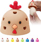 Egg Washer for Fresh Eggs, Egg Scrubber for Fresh Eggs, Egg Brush for Cleaning Fresh Eggs, Egg Cleaner Scrubber, Easter Gifts Creative Chicken Shape Egg Wash Brush Silicone Washing Egg Tool - Brown