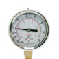 4" Oil Filled Vacuum Pressure Gauge - Stainless Steel Case, Brass, 1/2" NPT, Lower Mount Connection, 30HG/60PSI