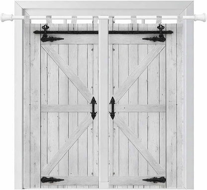Farmhouse Wood Grain Living Room Curtains 84 Inch Length, Window Curtains Tab Top, Vintage Country Barn Gate Grey Light Filtering Window Treatments Drapes 42"x84" 2 Panel