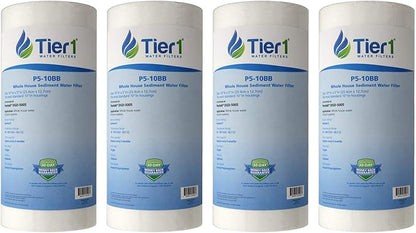 Tier1 5 Micron 10 x 4.5 Water Filter | Spun Wound Polypropylene Whole House Water Filter Cartridge | Replacement for Pentek DGD-5005, WDGD-5005, 155357-43 | 4.5 x 10 Water Filter (4-Pack)