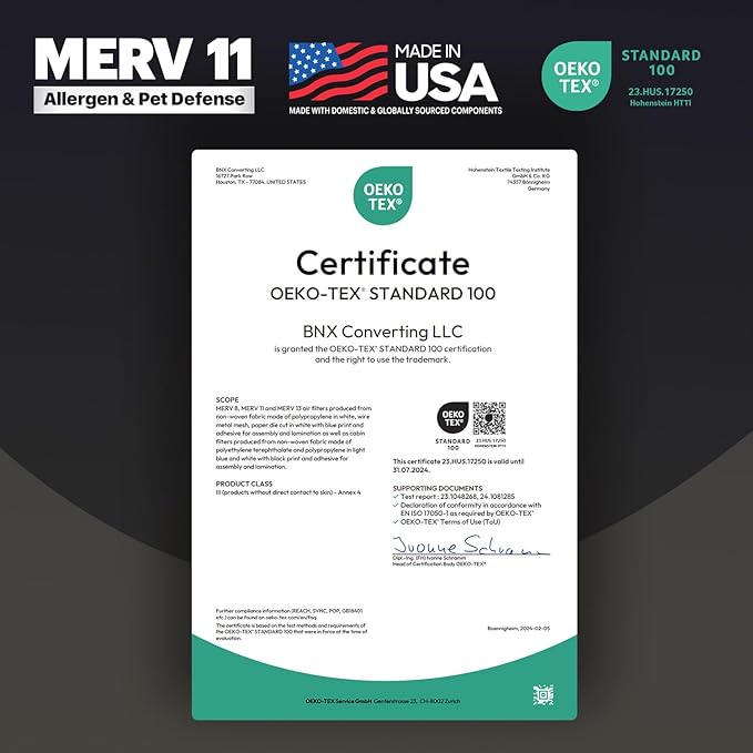 BNX TruFilter 12x30x1 Air Filter MERV 11 (4-Pack) - MADE IN USA - Allergen Defense Electrostatic Pleated Air Conditioner HVAC AC Furnace Filters for Allergies, Dust, Pet, Smoke, Allergy MPR 1200 FPR 7