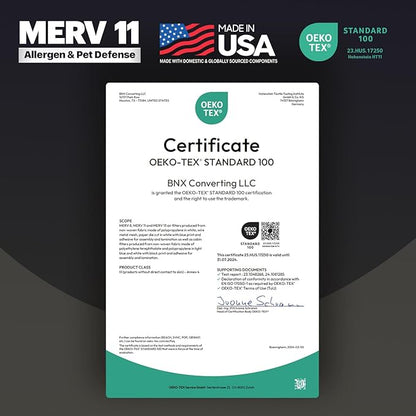 BNX TruFilter 12x30x1 Air Filter MERV 11 (4-Pack) - MADE IN USA - Allergen Defense Electrostatic Pleated Air Conditioner HVAC AC Furnace Filters for Allergies, Dust, Pet, Smoke, Allergy MPR 1200 FPR 7