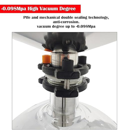 50L Glass Vacuum Filter, Lab Vacuum Suction Filter Device, Brinell Funnel/High Borosilicate Glass Flask, Negative Pressure Stainless Steel Vacuum Filter for Liquid Extraction, -0.098Mpa