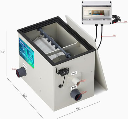 Rotary Drum Filter,Canister Filter,RDF Fully Automatic Water Self-Cleaning Filtration for Koi Pond,Fish Pond,Aquarium,Seedling Cultivation Base,Aquaculture,Hydroponics (4000GPH Advanced Edition)