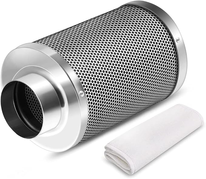 4 Inch Air Carbon Filter Odor Control, Reversible Flange, Pre-Filter Included, Smelliness Scrubber Accessories Parts for Grow Tent Rooms