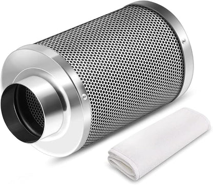 4 Inch Air Carbon Filter Odor Control, Reversible Flange, Pre-Filter Included, Smelliness Scrubber Accessories Parts for Grow Tent Rooms