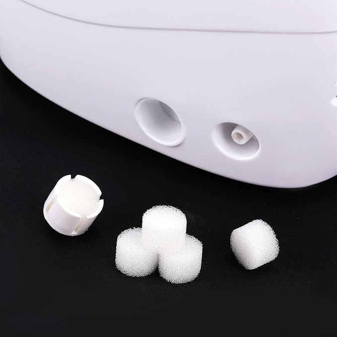 Boao 48 Pieces Nebulizer Filters Replacement Air Filter Sponge for Compressor System Accessories, Round White Sponge Air Filter Replacement, Cool Mist Device