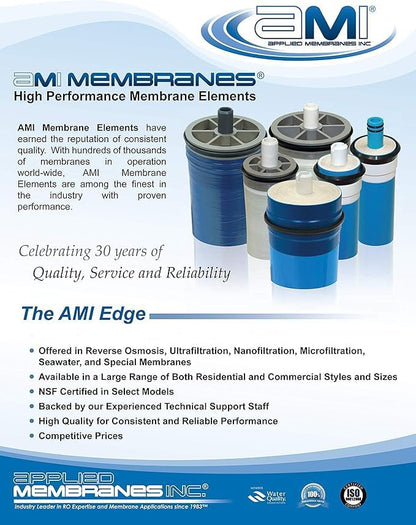 4x40 Low Energy Reverse Osmosis Membrane Element for Tap Water | 2900 GPD at 150 psi | 99.5% Rejection | Replacement Commercial RO Membrane | Applied Membranes USA M-T4040ALE…