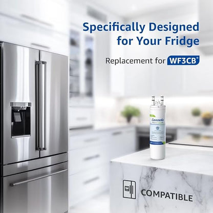 WF3CB Replacement Water Filter, Compatible with Frigidaire WF3CB, Pure Source 3, 706465, 242069601, 242086201, 242017800, WF425, Height 9 inches, Pack of 3