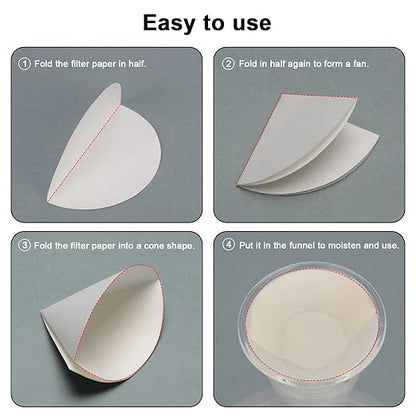 StonyLab Quantitative Filter Paper Circles, 150mm Diameter Cellulose Filter Paper with 20 Micron Particle Retention Medium Filtration Speed, Pack of 100 (150mm Diameter)