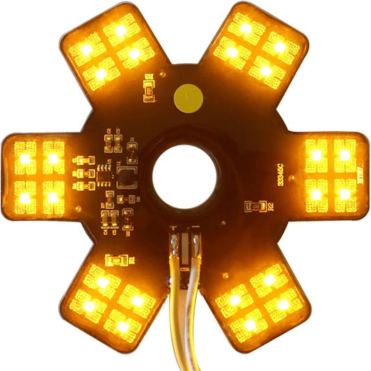 Air Cleaner LED Light 5" Truck Decorative Hex Style Air filter Lamp for Peterbilt, Kenworth, Trailers, RVs', Campers Support IP67 12-24V Sold Individually (Amber)