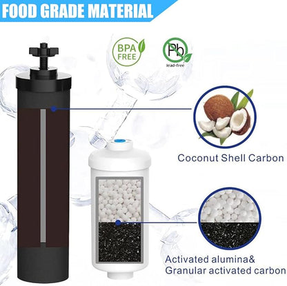 Water Filter Replacement Compatible with Big Berkey® Filter Gravity Water Filter System Parts and Accessories, NSF/ANSI 42&372 Certified (4 Pack) BB9-2® Black Berkey Water Filters Cartridges