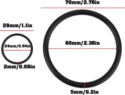4X Black Oil Filter Seals 70x60x5mm 28x24x2mm Compatible with MOCAL M01 TOP01 Remote