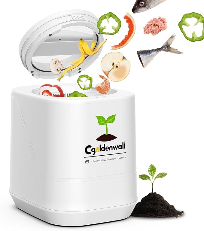Electric Composter for Kitchen, Large Smart Compost Bin with 2 Carbon Filters, Quick Compost Maker Turn Food Waste to Fertilizer,Odorless/Auto-Clean/Out-Indoor,2025 Newer Home Countertop Compost Gifts
