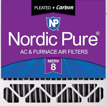 Nordic Pure 20x20x5 (Actual Size: 19 5/8 x 19 7/8 x 4 3/8) Honeywell Replacement Furnace Filters MERV 8 Plus Carbon 1 Pack