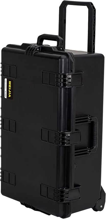 MEIJIA Portable All Weather Waterproof Camera Case,Customizable Fit Foam with Rolling Wheels and Retractable Pull Handle,31.3"X20.3"X12.25"