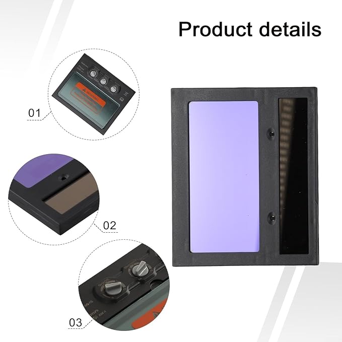 Auto Darkening Welding Lens with Solar Power and Sensor, DIN9-DIN13 LCD Screen Filter for Protective Gear Cover, Fast Response and IR Blocking