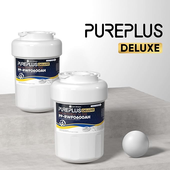 PUREPLUS NSF/ANSI 401, 53, 42 & NSF P473 Certified Replacement for HDX FMG-1, PL-100, WFC1201, PC75009, RWF1060, RWF0600A, 469991 Refrigerator Cartridge,2Pack