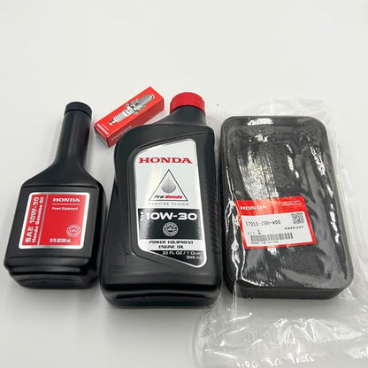 Genuine Tune Up Kit for Honda EB4000x EB5000 EB6500 EM4000sx EM4000sx EM5000sx EM6500sx with Air Filter 17211-ZBH-W00, Motor Oil 10W30 and Spark Plug 98079-55846 BPR5ES