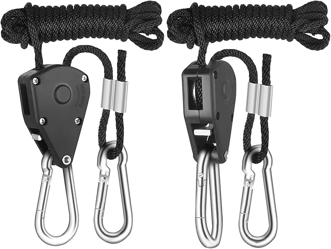 iPower 4 Inch 195 CFM Inline Fan Circulation Exhaust Blower, Air Carbon Filter, 8 Feet Ducting and 1-Pair Rope for Grow Tent Ventilation, Low Noise, 4'' Ventilatin System, Black